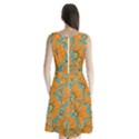 Orange flowers Sleeveless Waist Tie Chiffon Dress View2