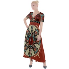 Grateful-dead-pacific-northwest-cover Button Up Short Sleeve Maxi Dress by Sapixe