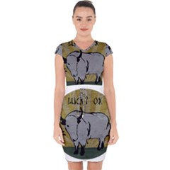 Chinese New Year ¨c Year Of The Ox Capsleeve Drawstring Dress  by Valentinaart