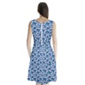 Blue Pattern Scrapbook Sleeveless Waist Tie Chiffon Dress View2