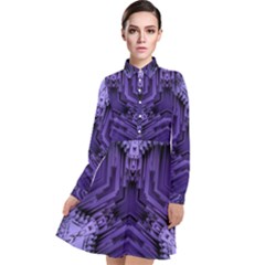 Mandala Neon Long Sleeve Chiffon Shirt Dress by Dutashop
