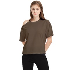 Cafe Noir One Shoulder Cut Out Tee by FabChoice