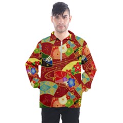 Floral Abstract Men s Half Zip Pullover by icarusismartdesigns