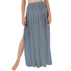 Color Slate Grey Maxi Chiffon Tie-up Sarong by Kultjers