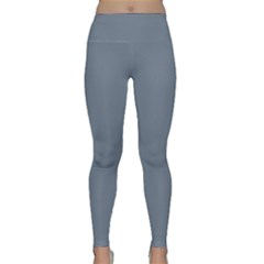 Color Slate Grey Lightweight Velour Classic Yoga Leggings by Kultjers