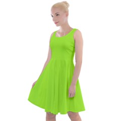Color Green Yellow Knee Length Skater Dress by Kultjers