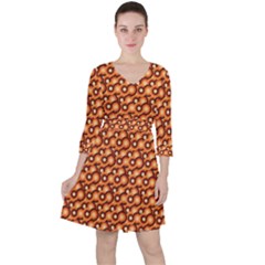 Curvy Geometric Pattern Ruffle Dress by designsbymallika