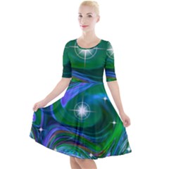 Night Sky Quarter Sleeve A-line Dress by LW41021