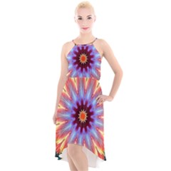 Passion Flower High-low Halter Chiffon Dress  by LW323