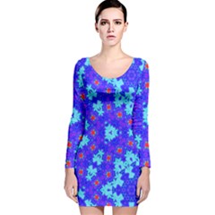 Blueberry Long Sleeve Velvet Bodycon Dress by LW323