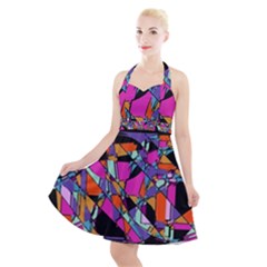 Abstract 2 Halter Party Swing Dress  by LW323