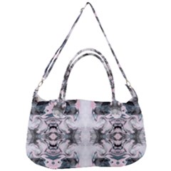 Grey On Pink Marbling Removal Strap Handbag by kaleidomarblingart