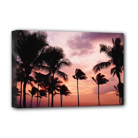 Palm Trees Deluxe Canvas 18  X 12  (stretched) by LW323