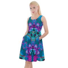 Peacock2 Knee Length Skater Dress With Pockets by LW323