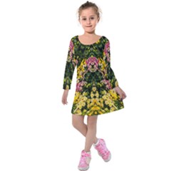 Springflowers Kids  Long Sleeve Velvet Dress by LW323