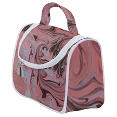 Pink Swirls Satchel Handbag by kaleidomarblingart