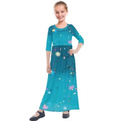 Bluesplash Kids  Quarter Sleeve Maxi Dress by LW323