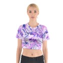 Hydrangea Blossoms Fantasy Gardens Pastel Pink and Blue Cotton Crop Top View1
