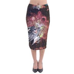 Space Velvet Midi Pencil Skirt by LW323