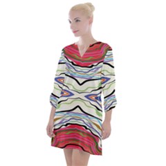 Bohemian Colorful Pattern B Open Neck Shift Dress by gloriasanchez