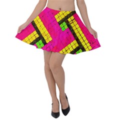 Pop Art Mosaic Velvet Skater Skirt by essentialimage365