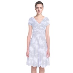 Rose White Short Sleeve Front Wrap Dress by Janetaudreywilson
