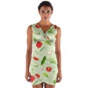 Seamless Pattern With Vegetables  Delicious Vegetables Wrap Front Bodycon Dress View1