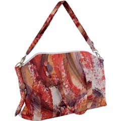 Abstract Red Petals Canvas Crossbody Bag by kaleidomarblingart