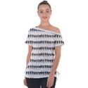 Athletic Running Graphic Silhouette Pattern Off Shoulder Tie-Up Tee View1