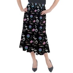 Pastel Goth Witch Midi Mermaid Skirt by InPlainSightStyle