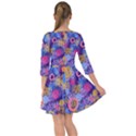 Multicolored Splashes And Watercolor Circles On A Dark Background Smock Dress View2