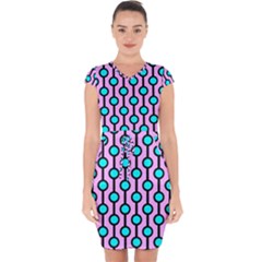 A Chain Of Blue Circles Capsleeve Drawstring Dress  by SychEva