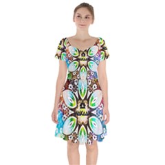 375 Chroma Digital Art Custom Short Sleeve Bardot Dress by Drippycreamart