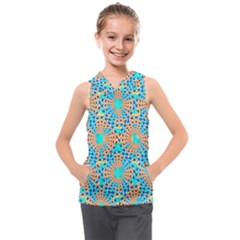 Illusion Waves Pattern Kids  Sleeveless Hoodie by Sparkle
