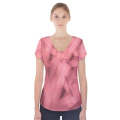 Red Flames Abstract No2 Short Sleeve Front Detail Top by DimitriosArt