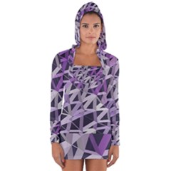 3d Lovely Geo Lines  Iv Long Sleeve Hooded T-shirt by Uniqued