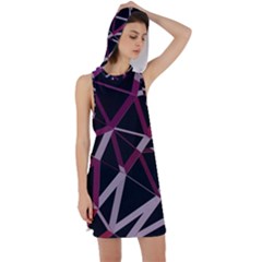 3d Lovely Geo Lines Iii Racer Back Hoodie Dress by Uniqued