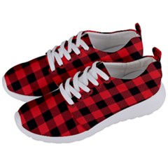 Black And Red Buffalo Check Plaid, 90s Black Red Checkered, Red And Black Men s Lightweight Sports Shoes by springsun