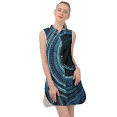 Fractal Sleeveless Shirt Dress by Sparkle