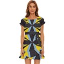 Abstract pattern geometric backgrounds   Puff Sleeve Frill Dress View1