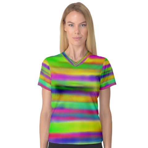 Mermaid And Unicorn Colors For Joy V-neck Sport Mesh Tee by pepitasart
