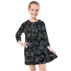 Moody Flora Kids  Quarter Sleeve Shirt Dress by BubbSnugg