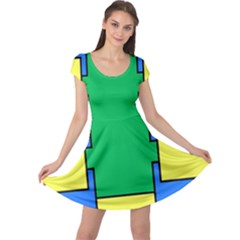 Abstract Pattern Geometric Backgrounds   Cap Sleeve Dress by Eskimos