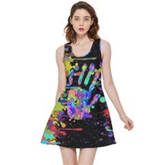 Crazy Multicolored Each Other Running Splashes Hand 1 Inside Out Reversible Sleeveless Dress by EDDArt