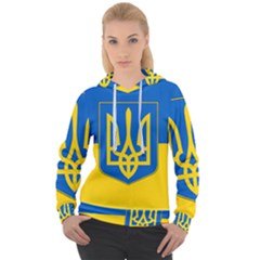 Flag Of Ukraine With Coat Of Arms Women s Overhead Hoodie by abbeyz71