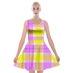 Pink Tartan-8 Velvet Skater Dress by tartantotartanspink