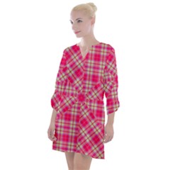 Pink Tartan-10 Open Neck Shift Dress by tartantotartanspink