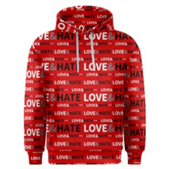 Love And Hate Typographic Design Pattern Men s Overhead Hoodie by dflcprintsclothing