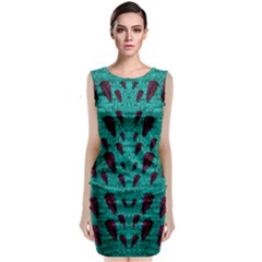 Leaves On Adorable Peaceful Captivating Shimmering Colors Classic Sleeveless Midi Dress by pepitasart