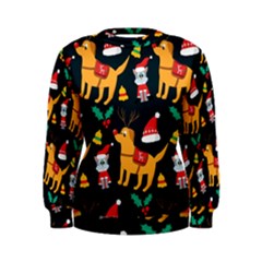 Funny Christmas Pattern Background Women s Sweatshirt by Jancukart